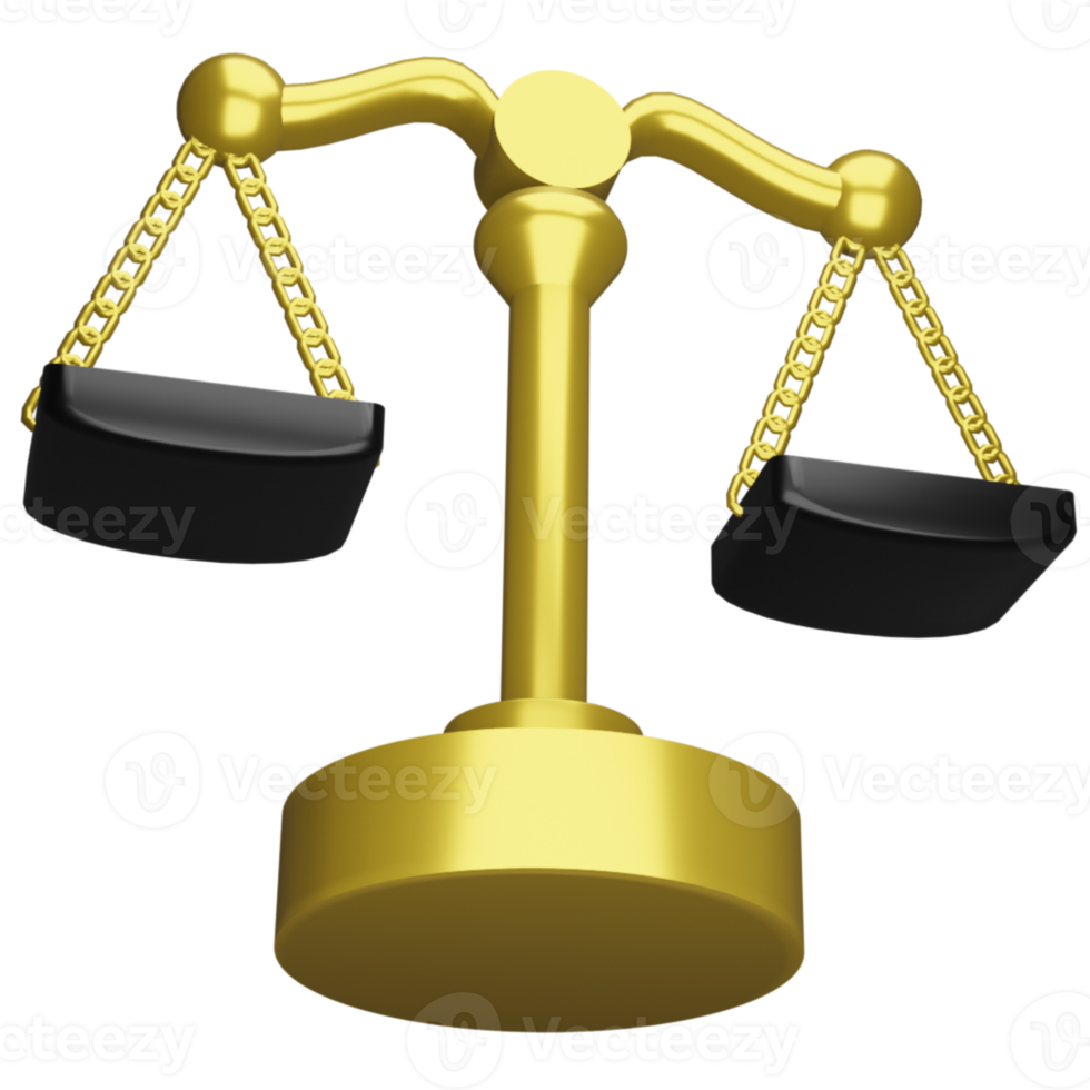 Scales of Justice 3D Icon, perfect to use as an additional element in your poster, banner and template designs png