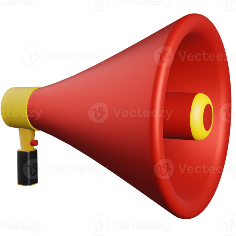 Megaphone 3d icon, suitable as an additional element in your template, banner and poster design png