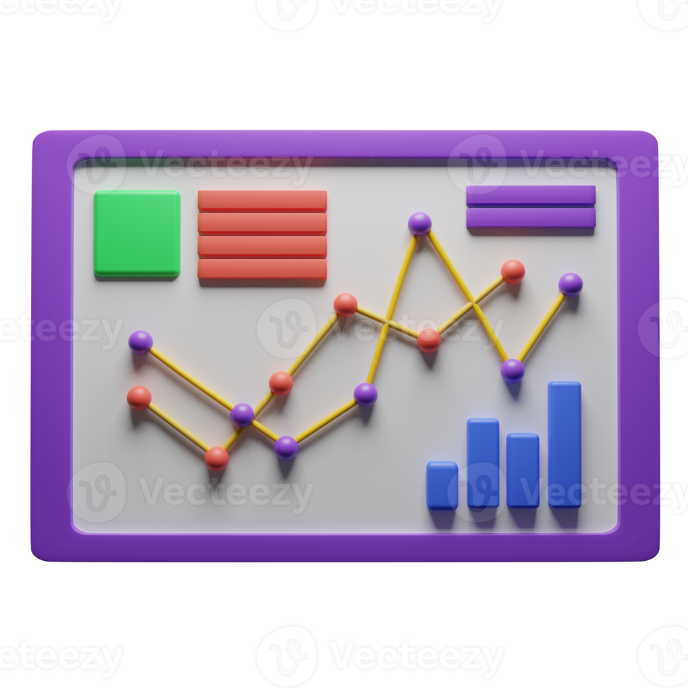 gráficos de datos y gráficos icono 3d, perfecto para usar como un elemento adicional en sus diseños de carteles, pancartas y plantillas png