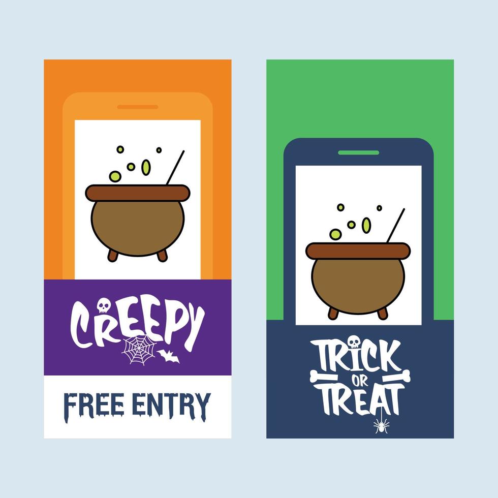 Happy Halloween invitation design with pot vector