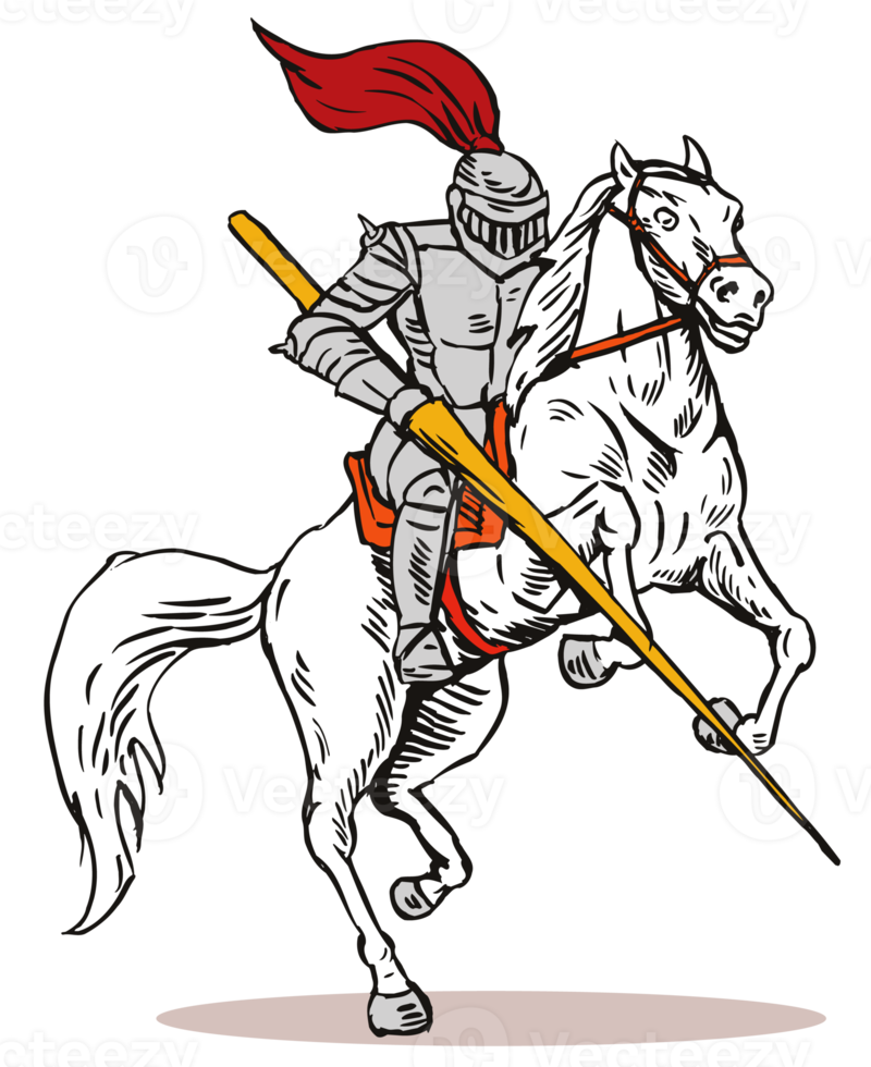 ridder Aan paard met zwaard png