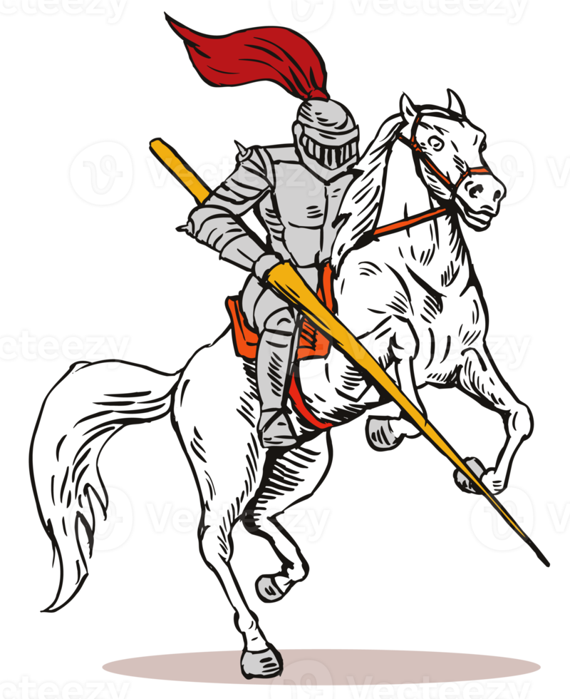 Knight on Horse with Sword png