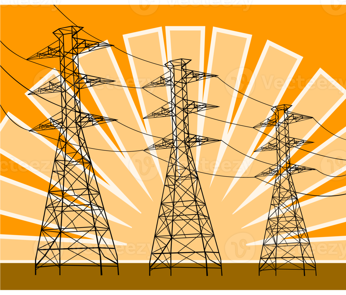 Powerline Pylons Retro png