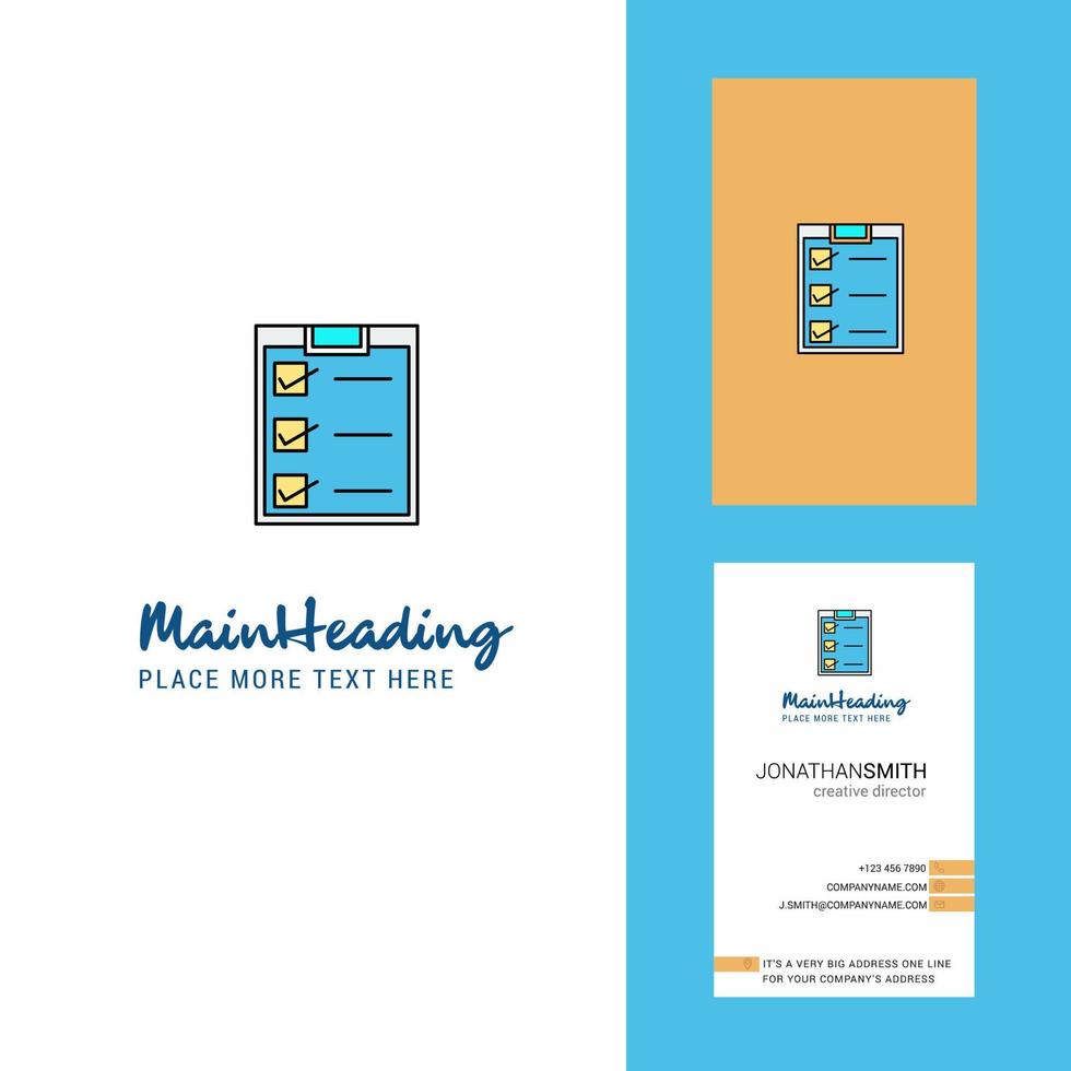Checklist Creative Logo and business card vertical Design Vector