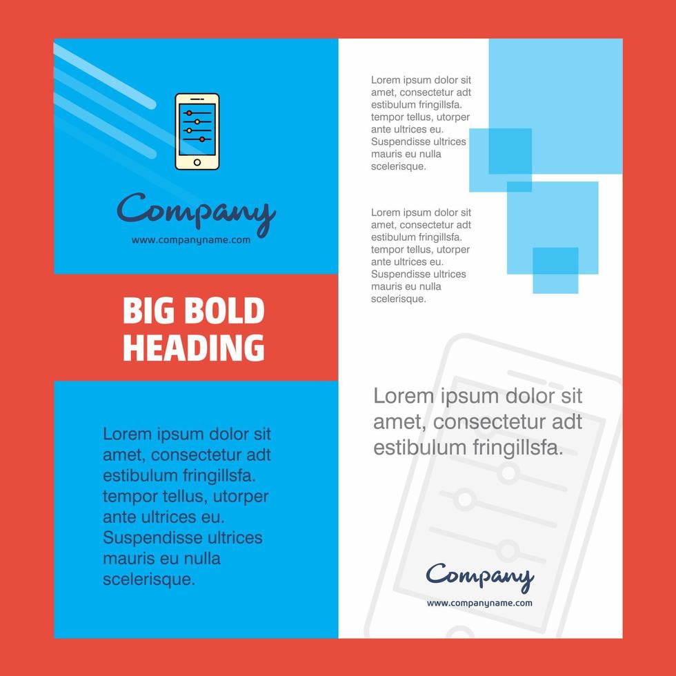 Mobile setting Company Brochure Title Page Design Company profile annual report presentations leaflet Vector Background