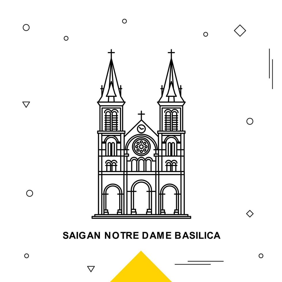 basílica de notre dame de saigan vector