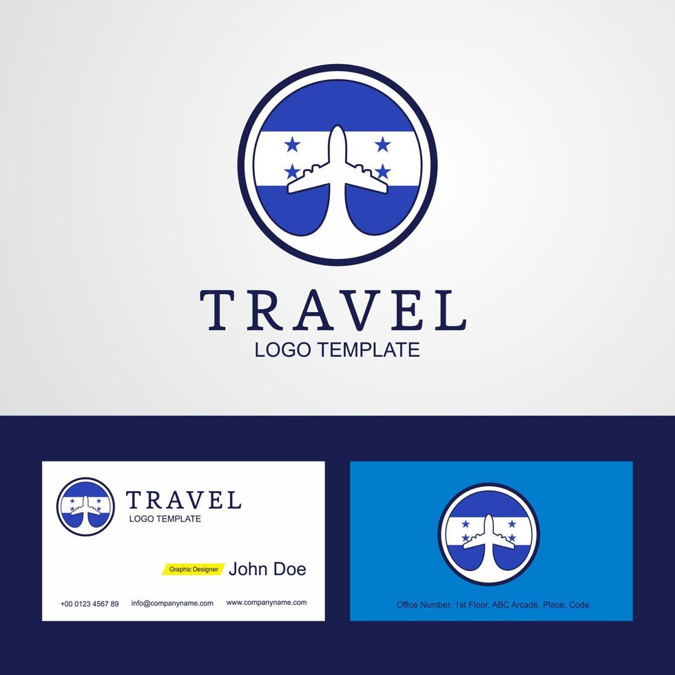 Travel Honduras Creative Circle flag Logo and Business card design vector