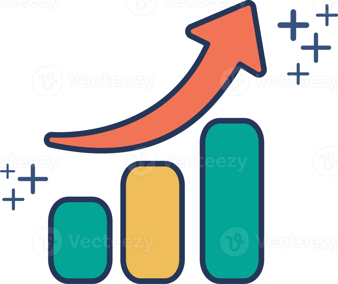 Increase icon illustration glyph style design with color and plus sign. png