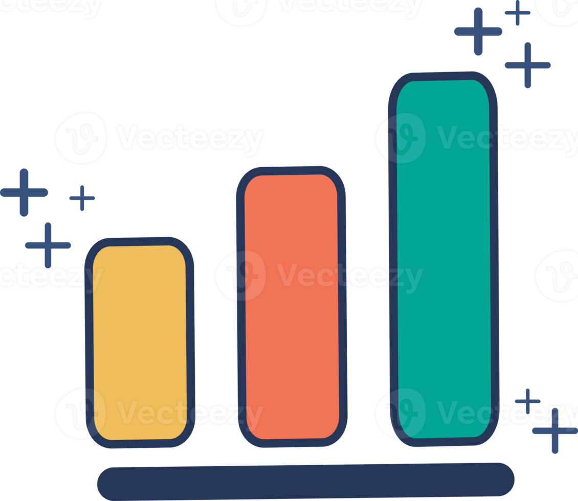 Profit Financial icon illustration glyph style design with color and plus sign. png