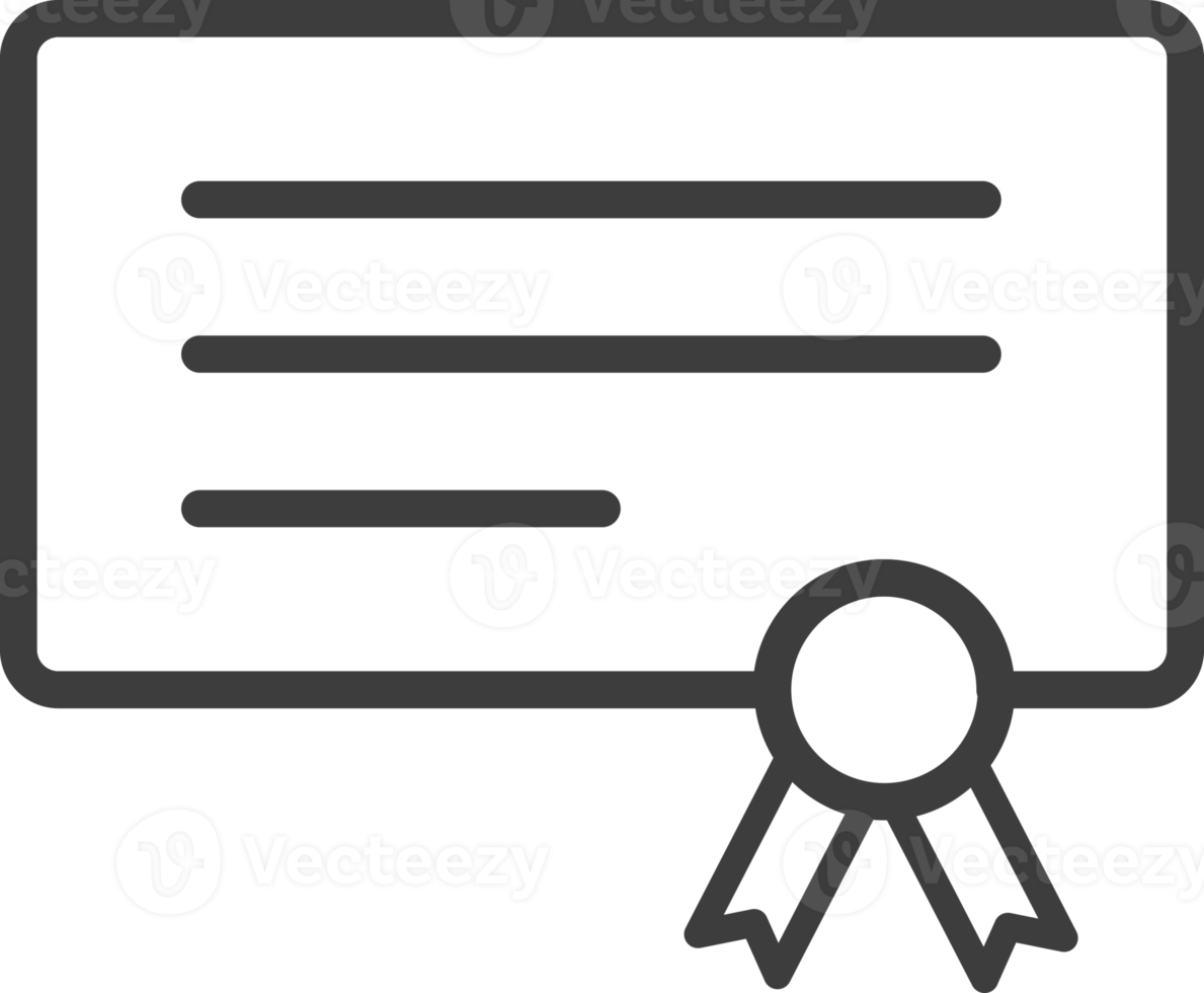 Zertifikat dünne Linie Symbol, Bildung Symbolsatz. png