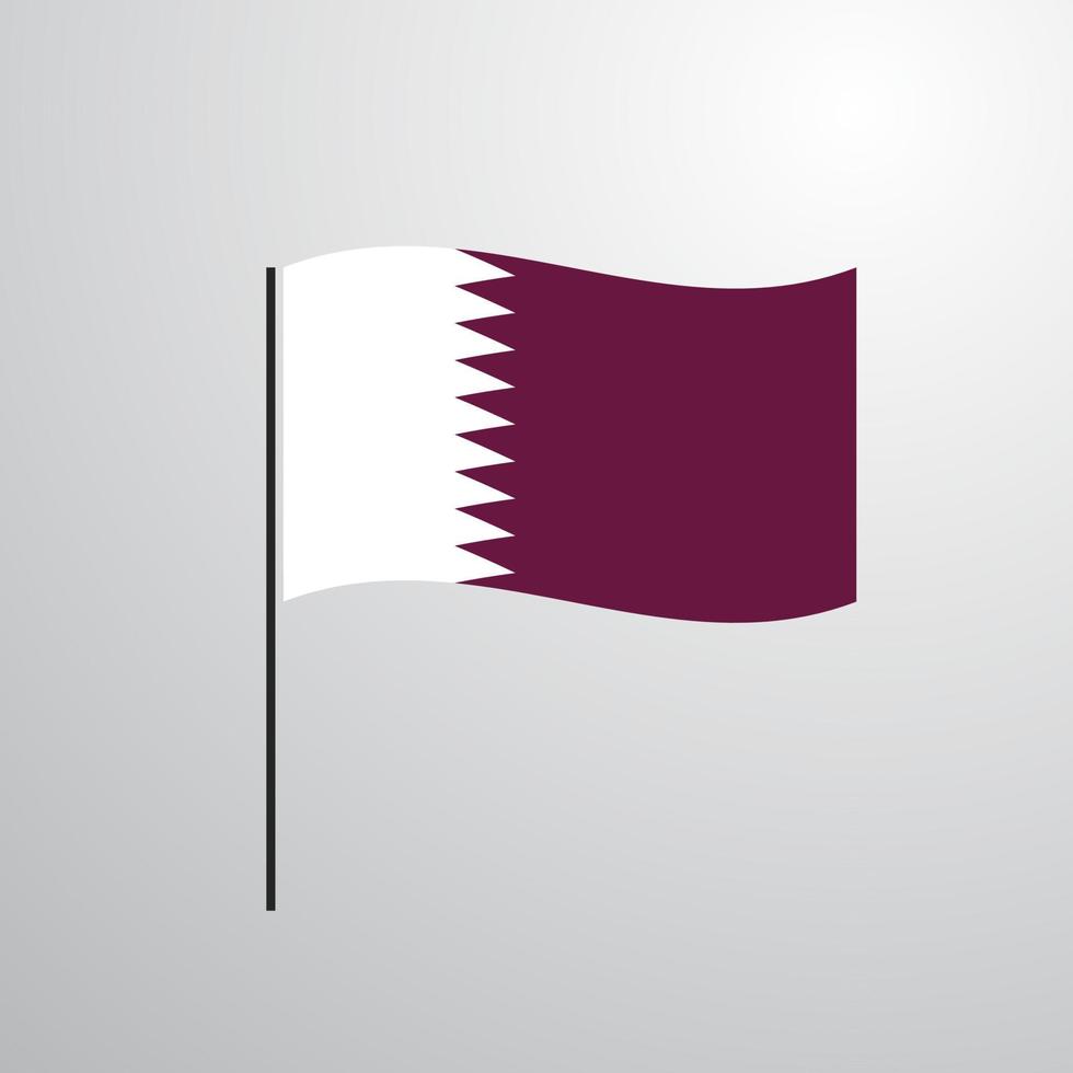 Qatar waving Flag vector