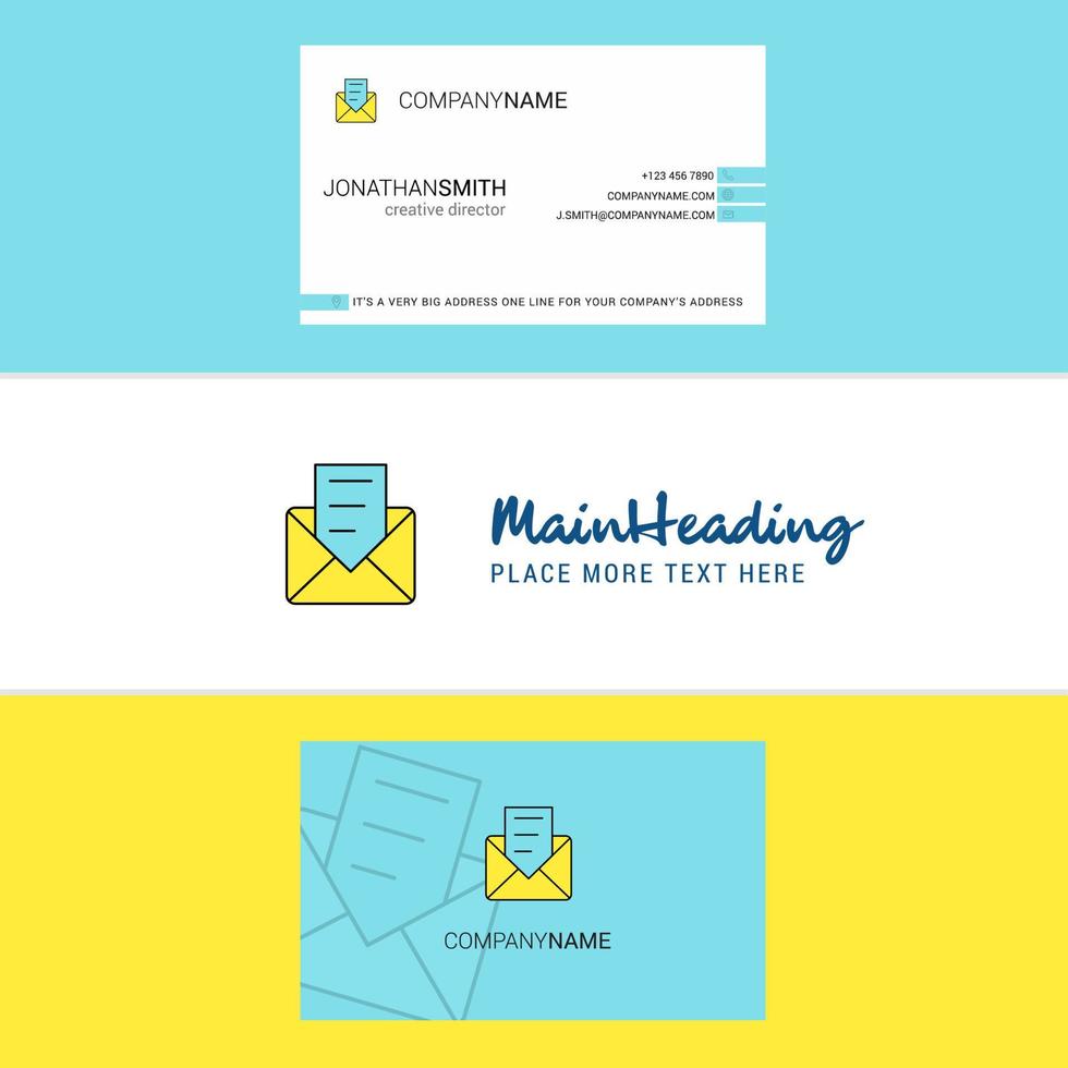 Beautiful Message Logo and business card vertical Design Vector