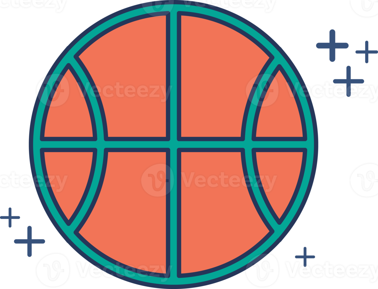 Basketball icon illustration glyph style design with color and plus sign. png