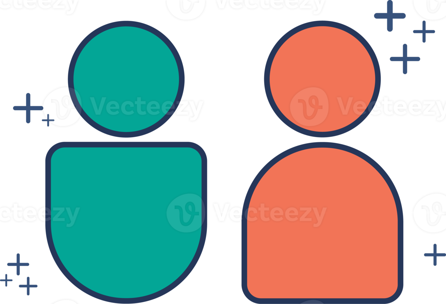 Student icon illustration glyph style design with color and plus sign. png