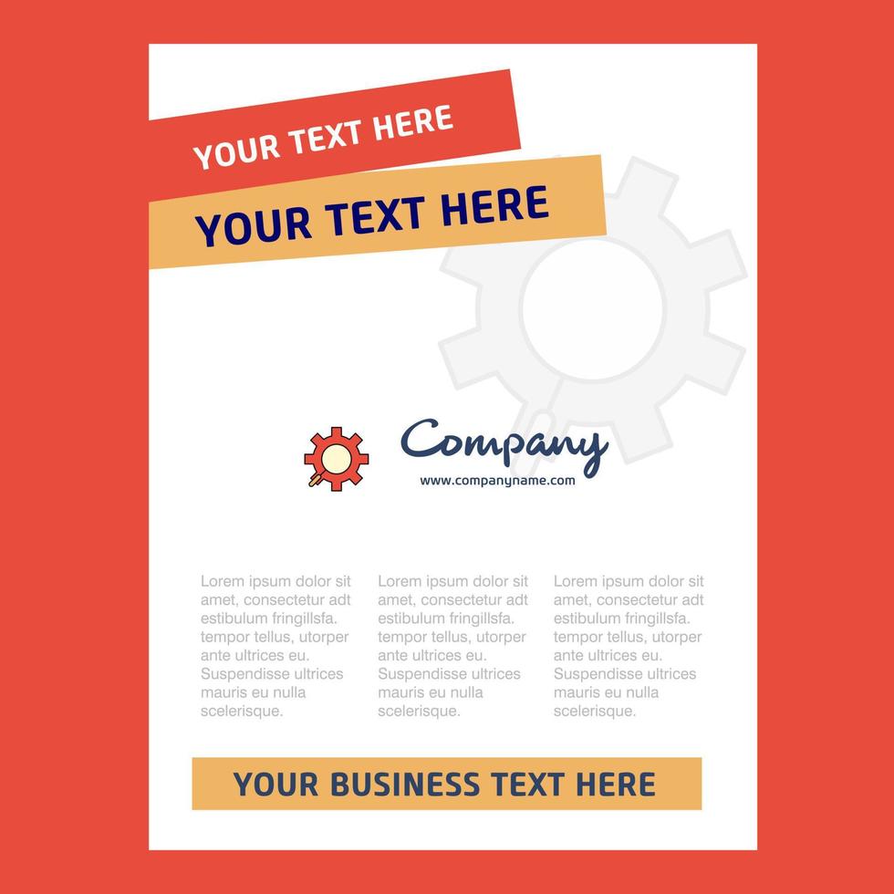 Gear Title Page Design for Company profile annual report presentations leaflet Brochure Vector Background