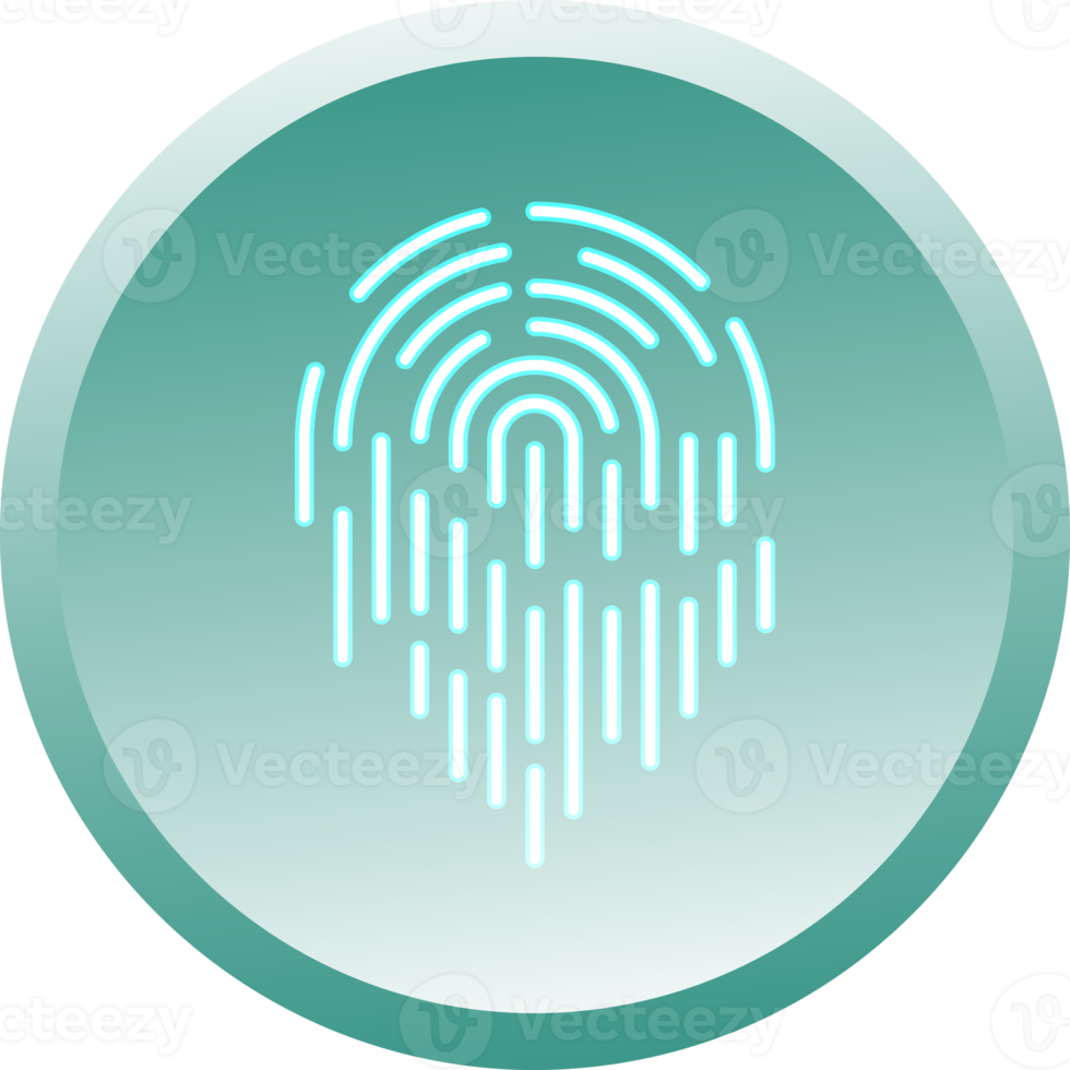 Drucktasten-Fingerscan-Identifikationssymbolelement für dekorative Website mit abstraktem Hintergrund png