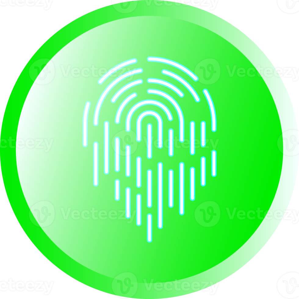 Push buttons finger scan identification icon element for decorative abstract background website png