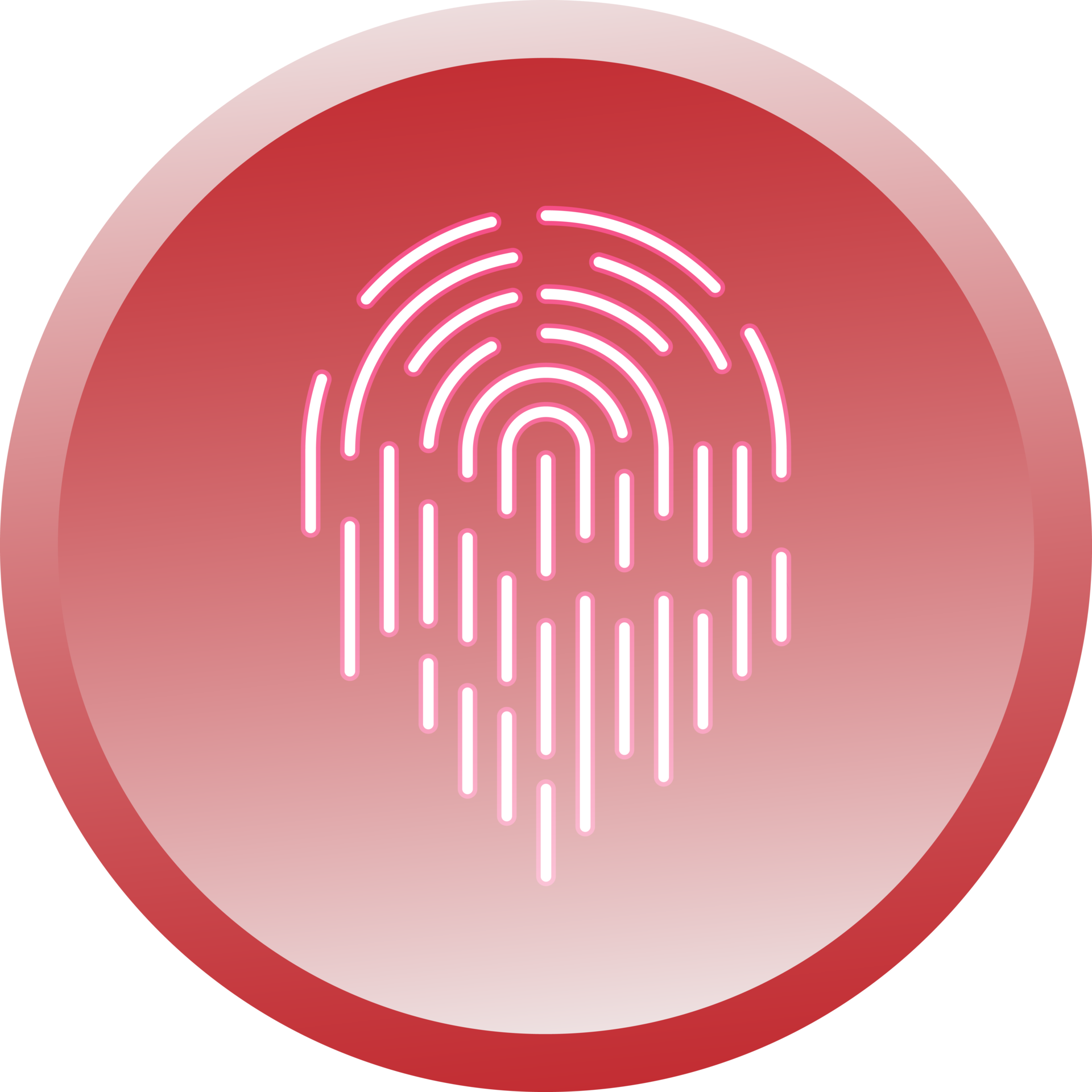 Push buttons finger scan identification icon element for decorative