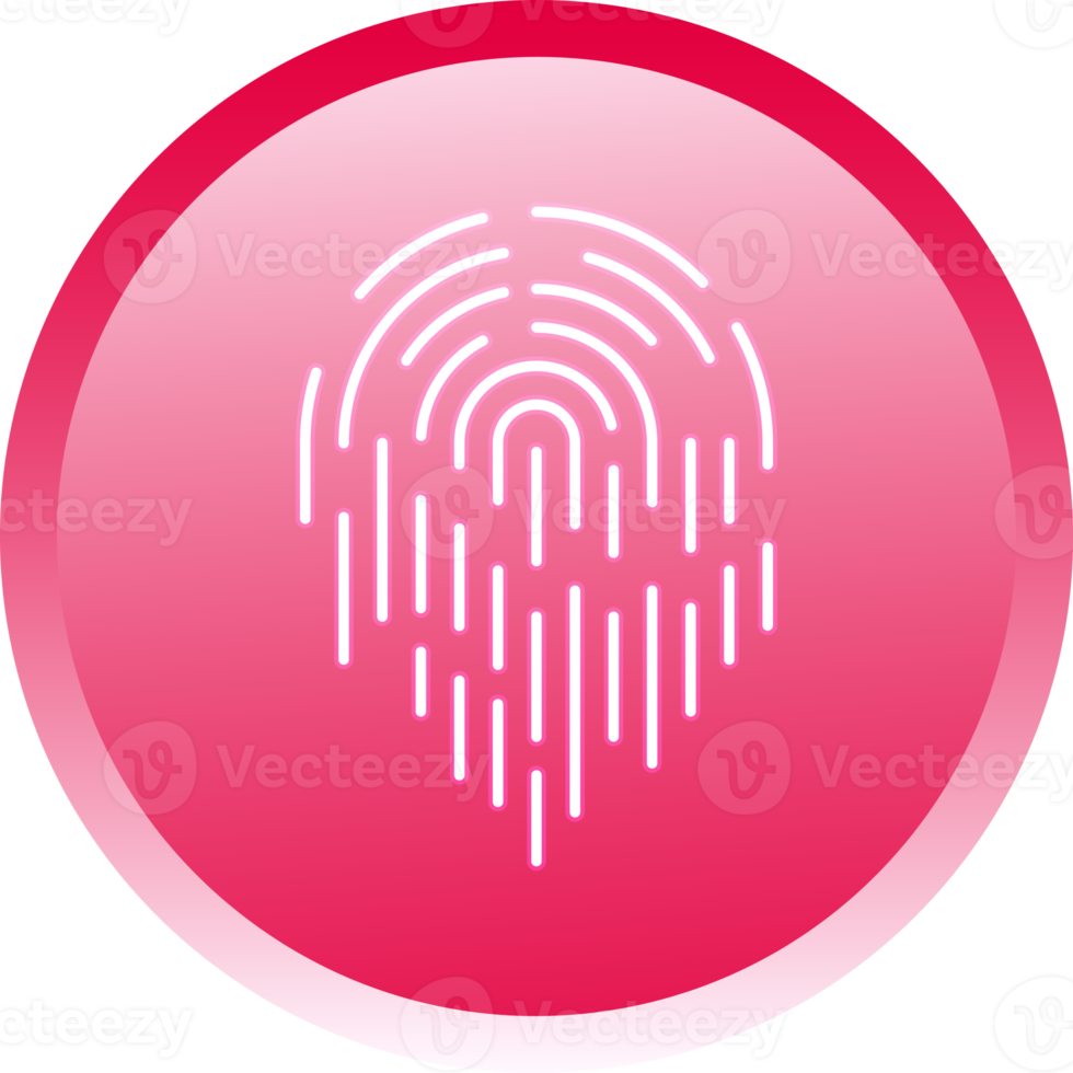 Push buttons finger scan identification icon element for decorative abstract background website png