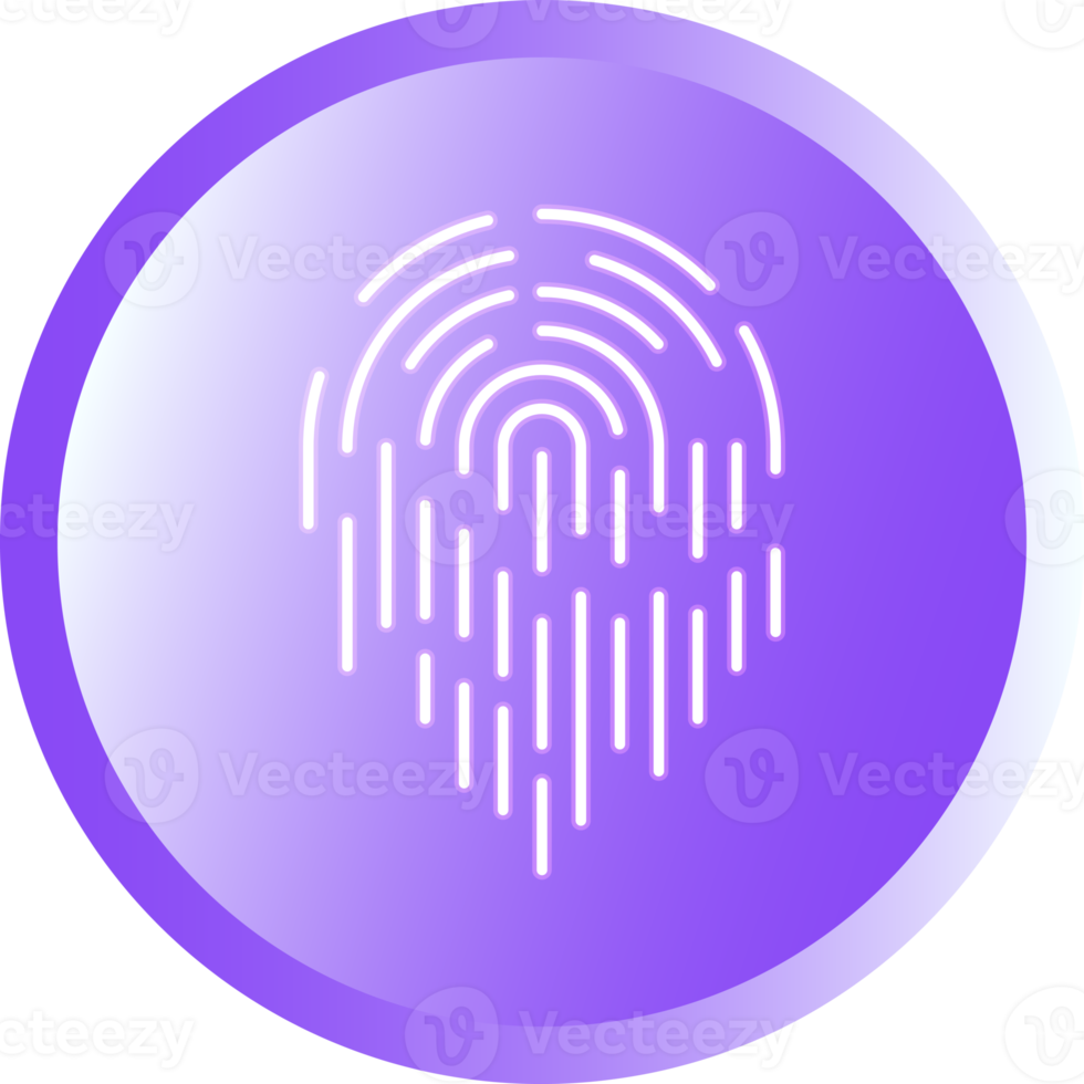 Push buttons finger scan identification icon element for decorative abstract background website png