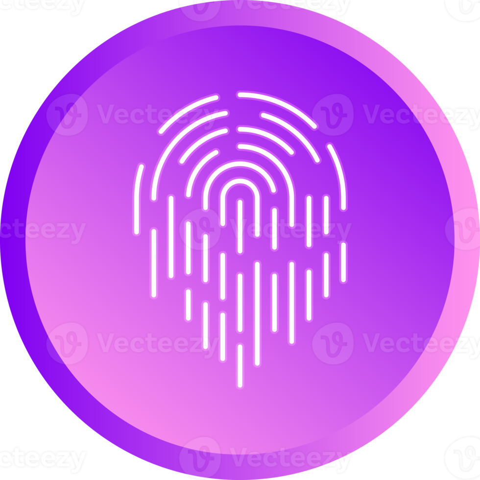 Push buttons finger scan identification icon element for decorative abstract background website png