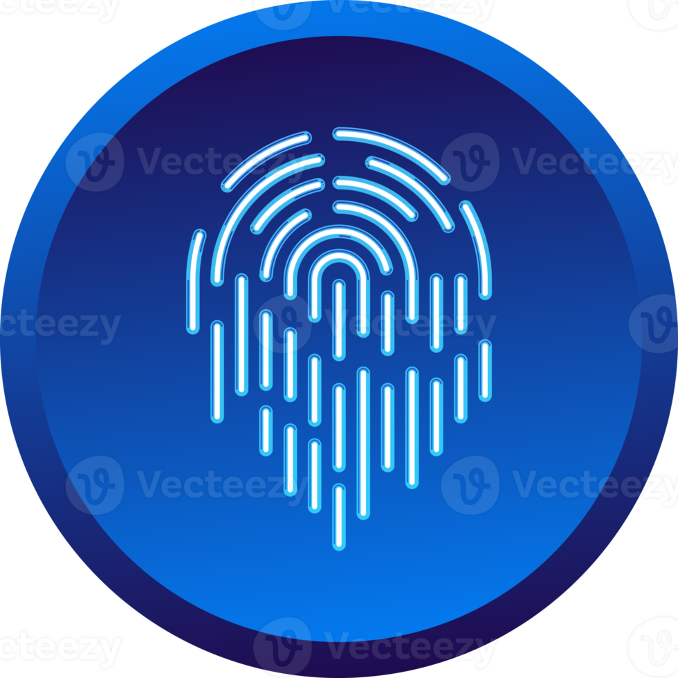 Push buttons finger scan identification icon element for decorative abstract background website png