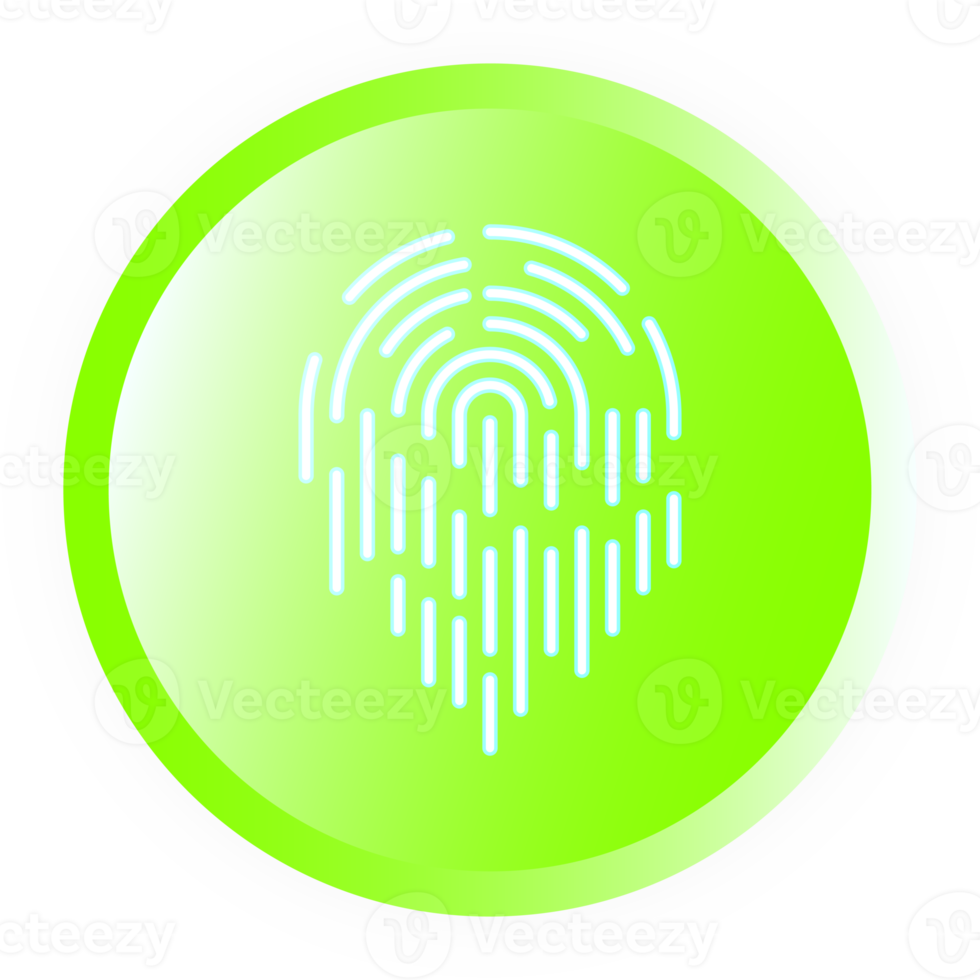Push buttons finger scan identification icon element for decorative abstract background website png