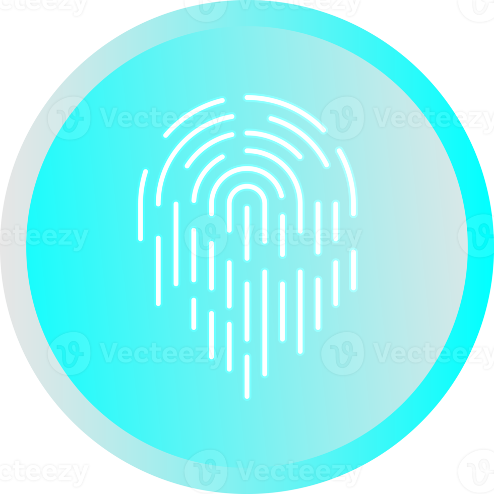 Drucktasten-Fingerscan-Identifikationssymbolelement für dekorative Website mit abstraktem Hintergrund png