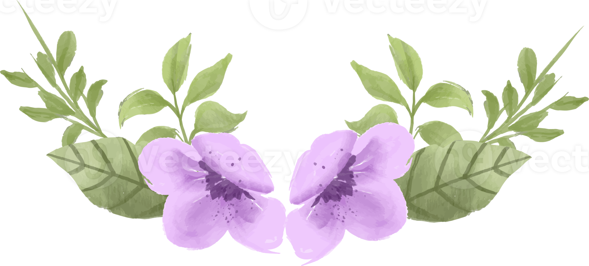 élégant arrangement de fleurs aquarelle violet png