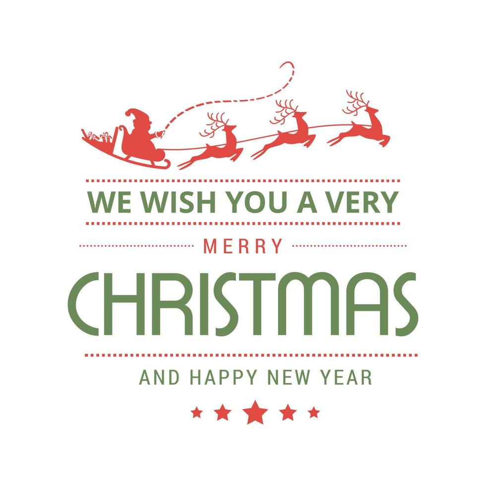 Christmas greetings card with typography and white background vector
