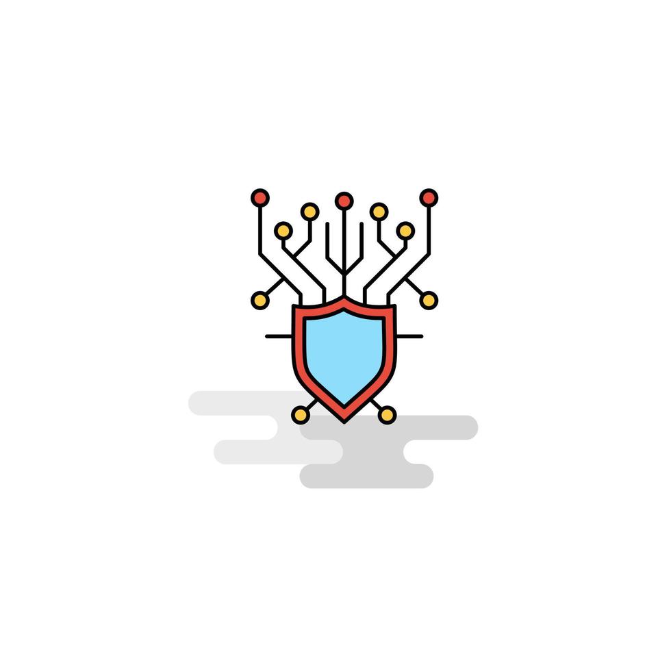 vector de icono de seguridad cibernética plana