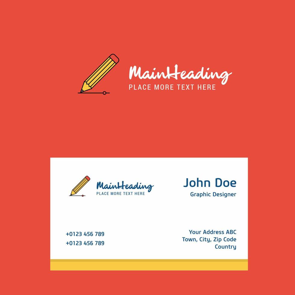 Pencil logo Design with business card template Elegant corporate identity Vector