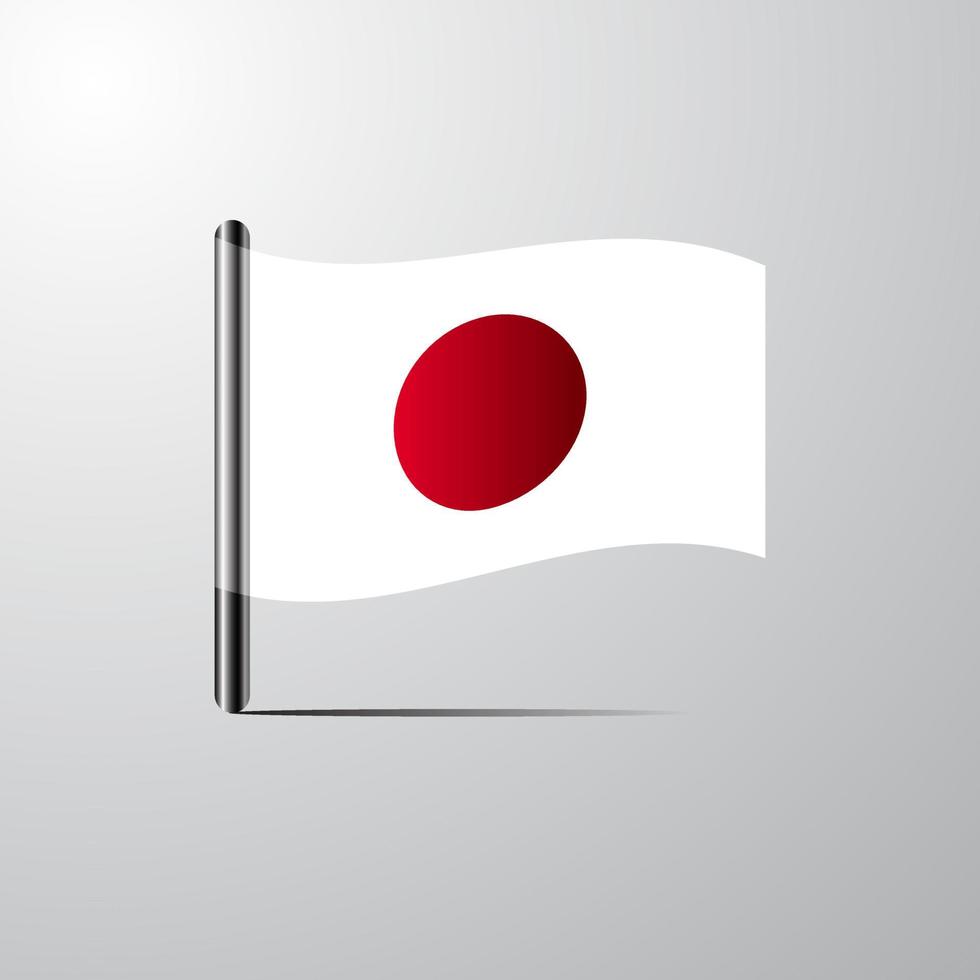 vector de diseño de bandera brillante ondeando japón