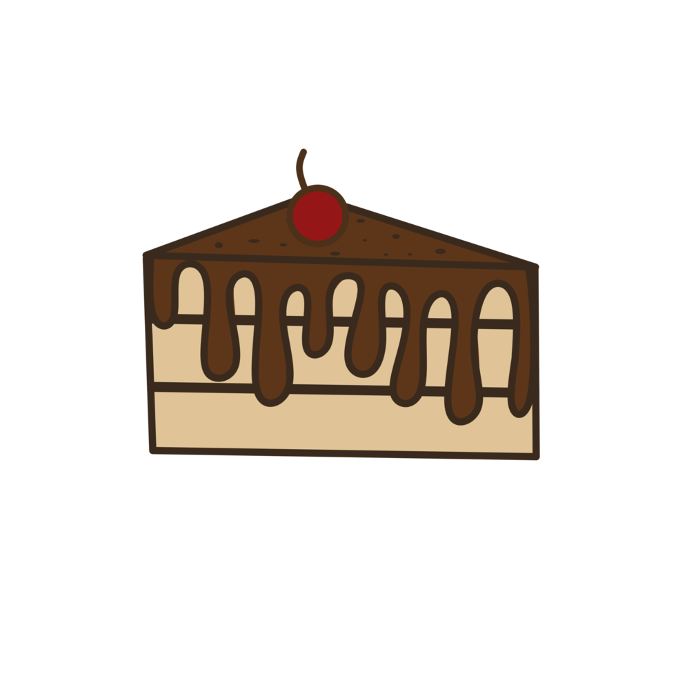 Slice cake icon illustration. png