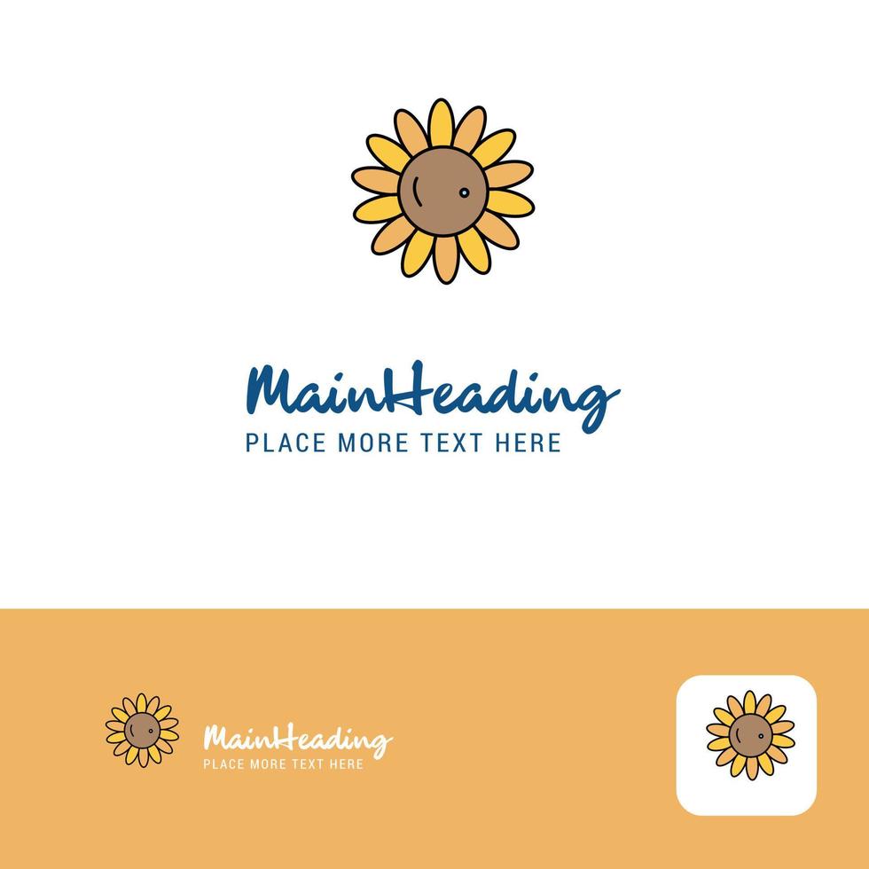 Creative Sunflower Logo Design Flat color Logo place for Tagline Vector Illustration