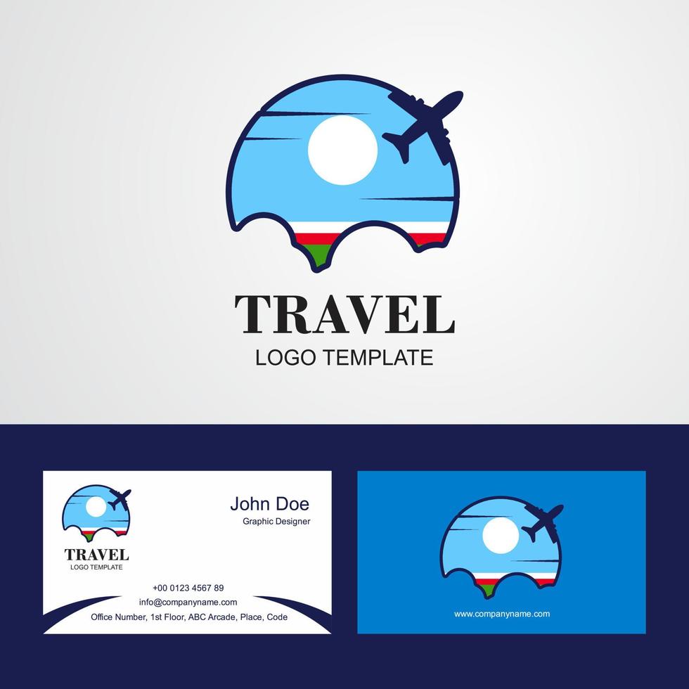 Travel Sakha Republic Flag Logo and Visiting Card Design vector