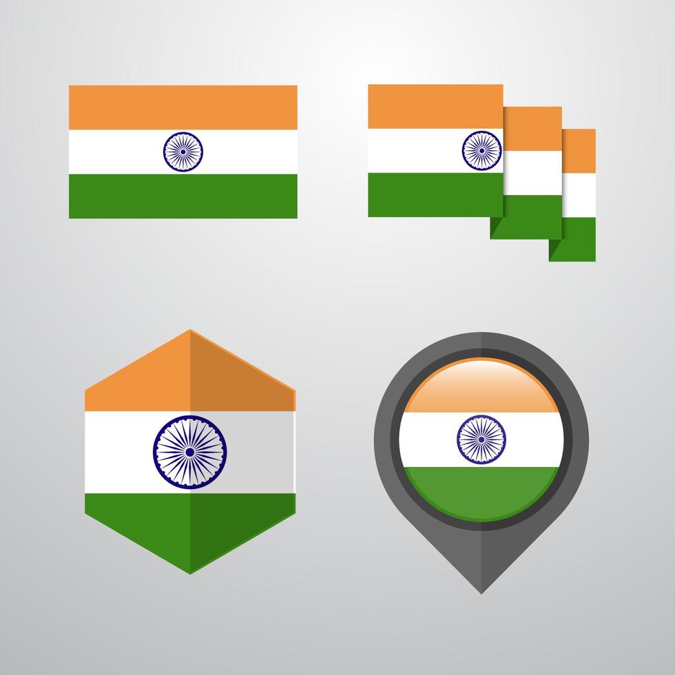 vector de conjunto de diseño de bandera india