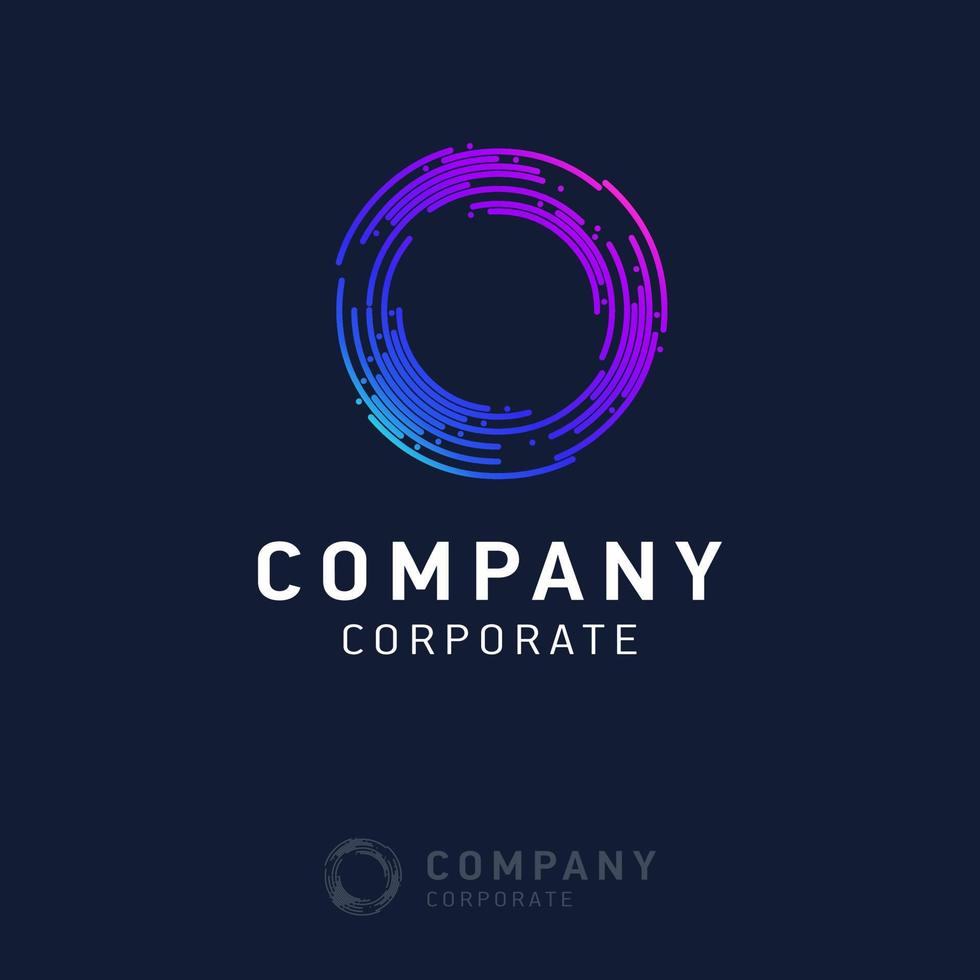 O company logo design with visiting card vector