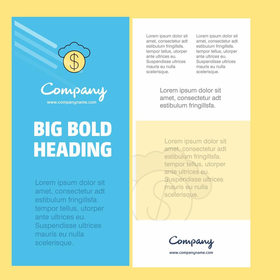 Cloud dollar Business Company Poster Template with place for text and images vector background