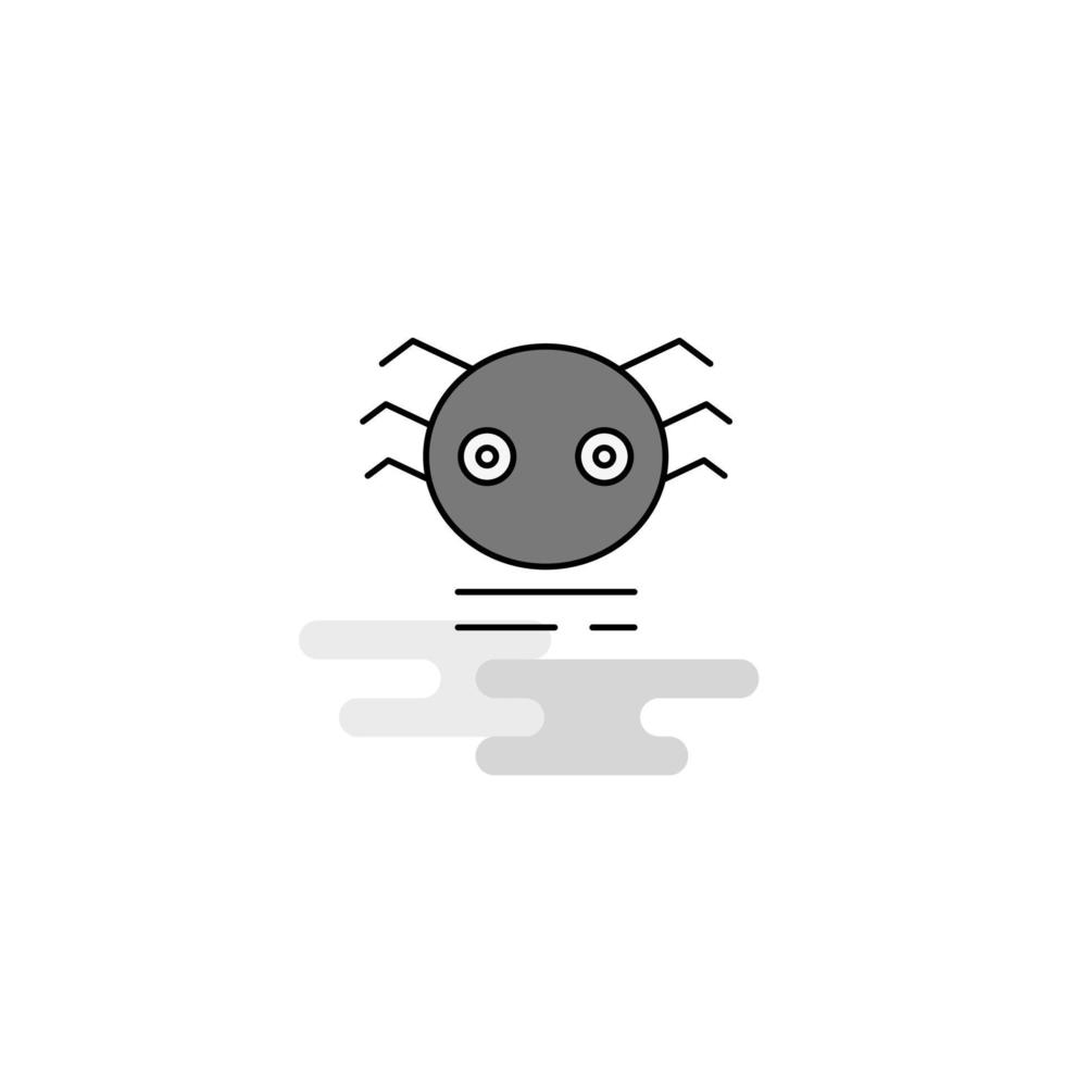Spider Web Icon Flat Line Filled Gray Icon Vector