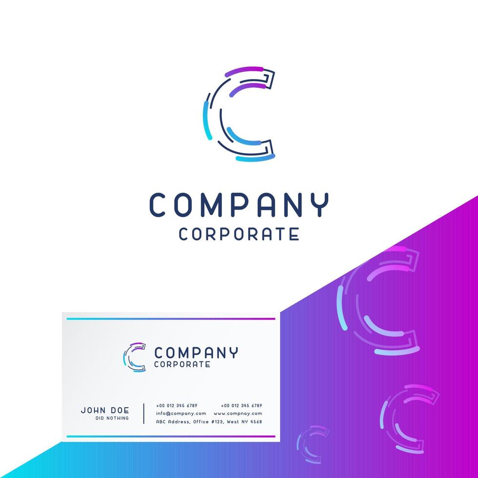 C Company Logo Design With Visiting Card Vector 14180152 Vector Art At 