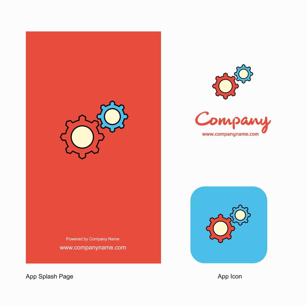 Gear setting Company Logo App Icon and Splash Page Design Creative Business App Design Elements vector