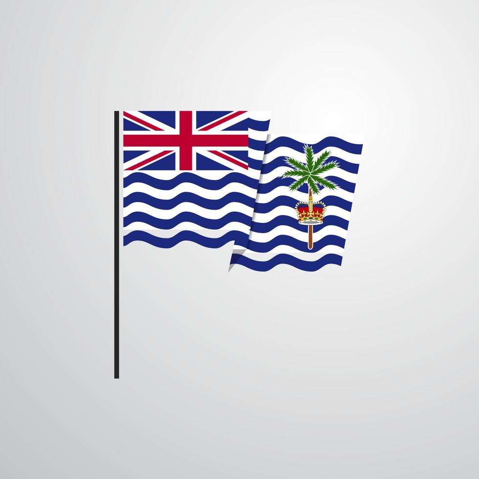 vector de diseño de bandera ondeante del territorio británico del océano índico