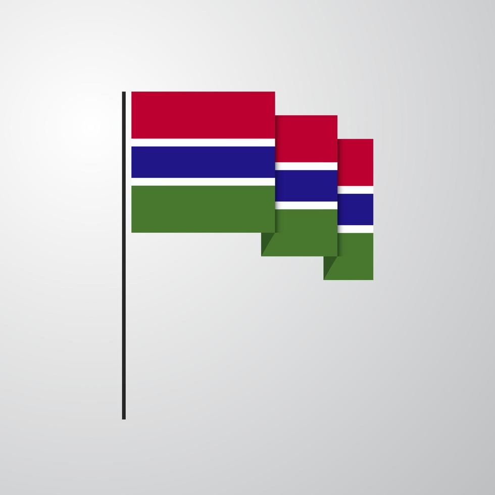 gambia ondeando la bandera fondo creativo vector