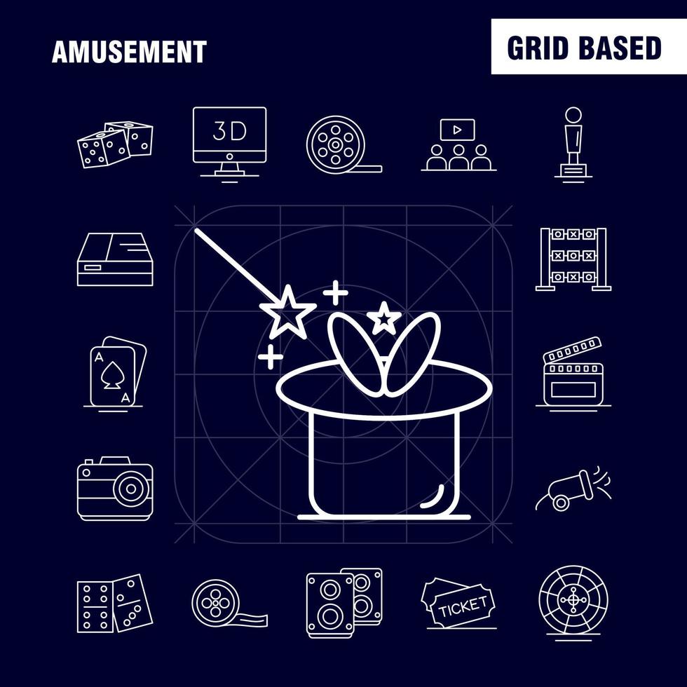Amusement Line Icon for Web Print and Mobile UXUI Kit Such as Entertainment Movie Oscar Award 3d Display Monitor Preview Pictogram Pack Vector