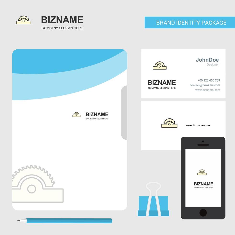 Cutter Business Logo File Cover Visiting Card and Mobile App Design Vector Illustration