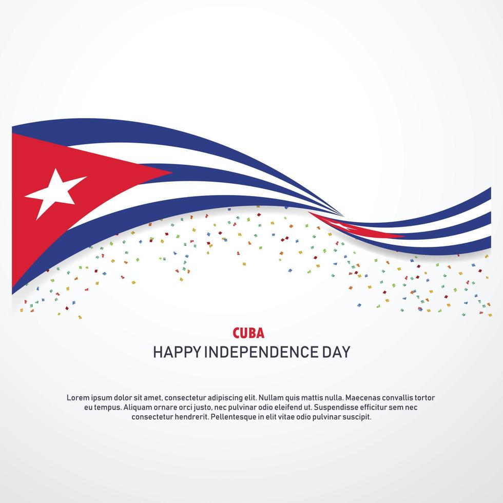 Cuba Happy independence day Background vector