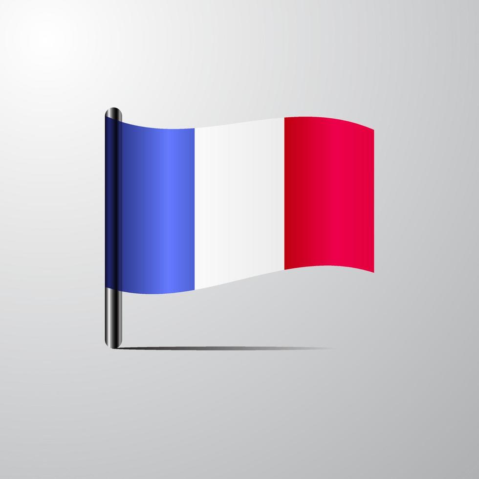 France waving Shiny Flag design vector