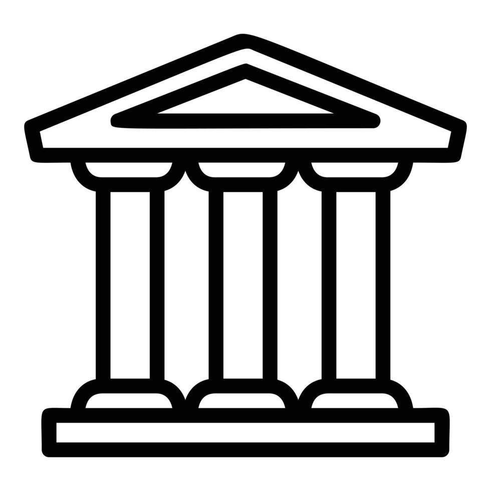 Bank building icon, outline style vector