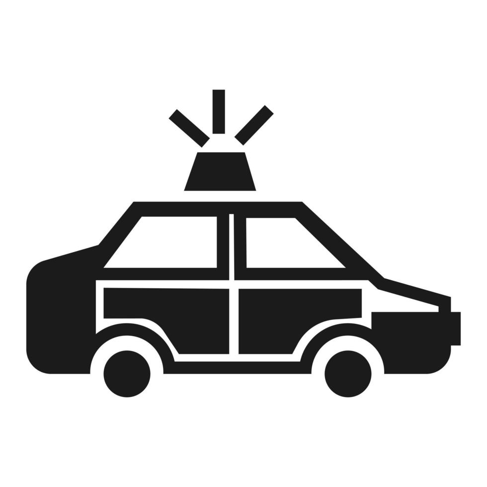 Police car icon, simple style vector